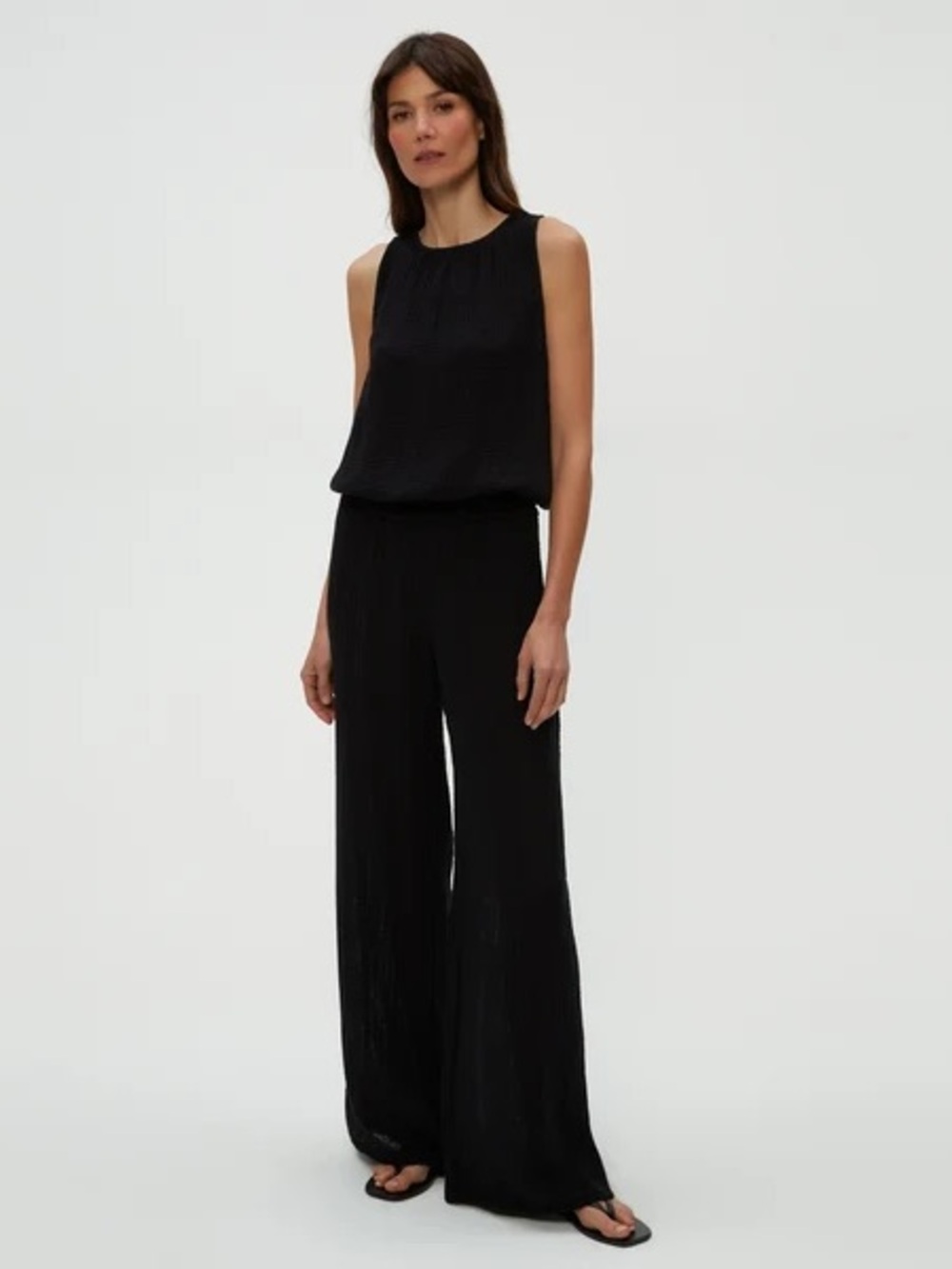 🖤Michael Stars Susie Wide Leg Smocked Waist Cotton Gauze Pants